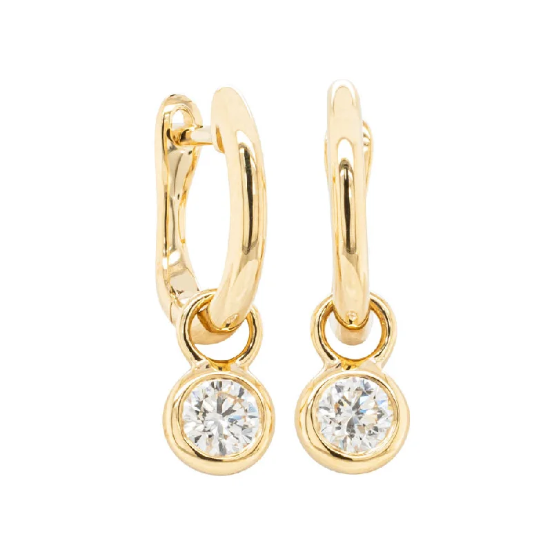 Hoop earrings with floral motifs for a feminine and nature-inspired look-Hoops with pearl drops for a sophisticated look -18ct Yellow Gold Diamond Natalia Hoop Earrings