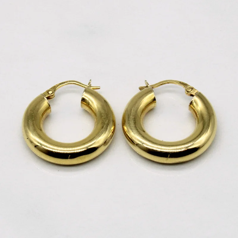 Best hoop earrings with enamel details for a colorful and modern look-Lightweight hoop earrings for comfort -18k Yellow Gold Hoop Earrings