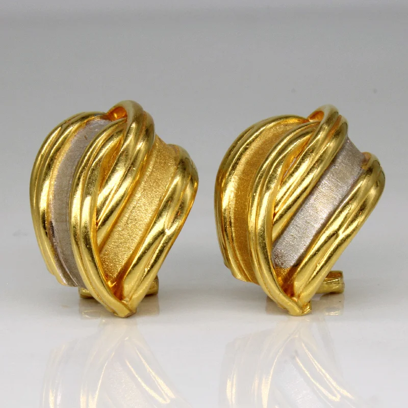 Best hoop earrings with gold-plated finishes for an affordable luxury vibe-Hoop earrings with textured designs -22k Two Tone Gold Earrings