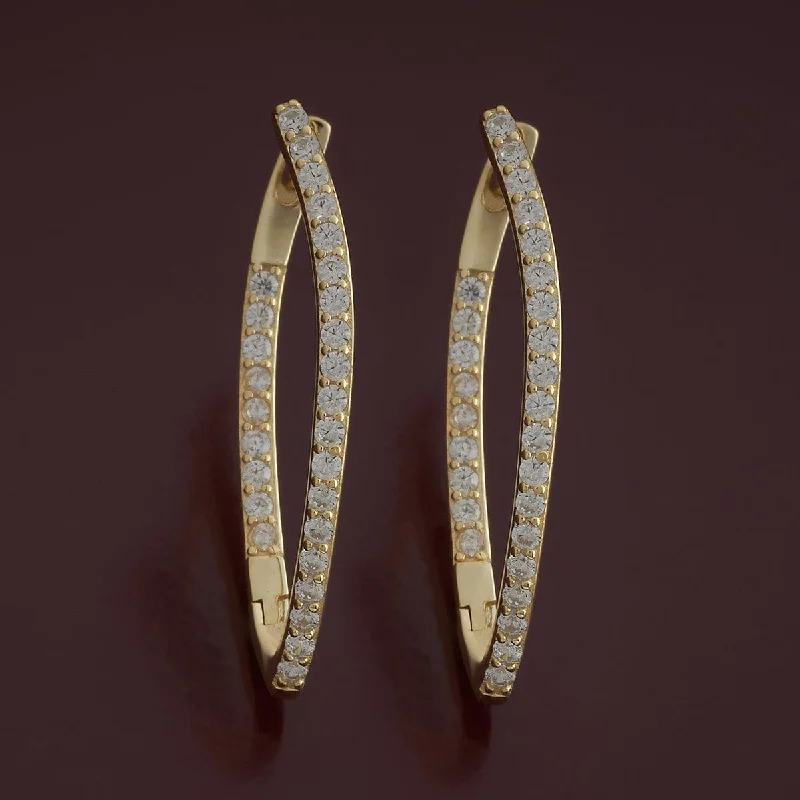 Hoop earrings with rhinestone embellishments for a glamorous and sparkling look-Stylish hoop earrings for an office look -92.5 Silver Earring 180819