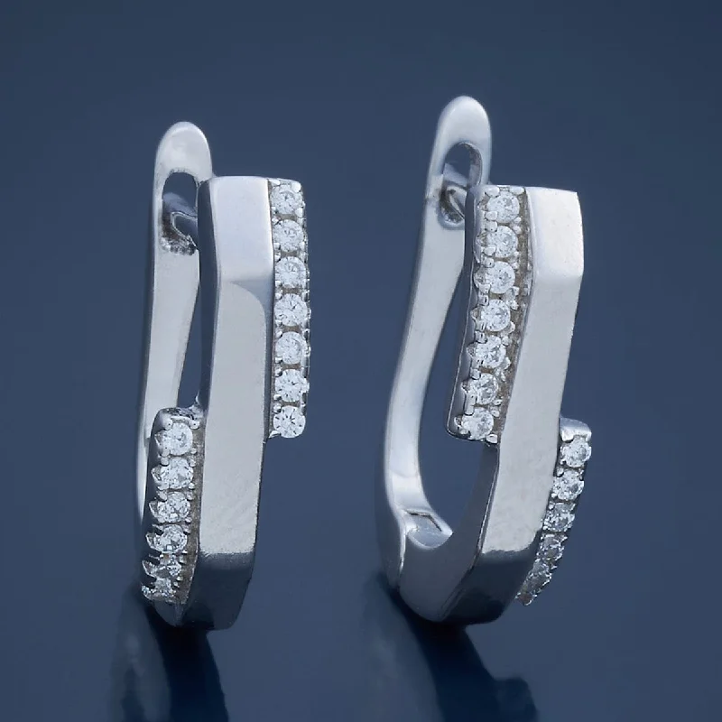 Hoop earrings with polished metal for a shiny and high-quality finish-Personalized hoop earrings with initials -92.5 Silver Earring 180923