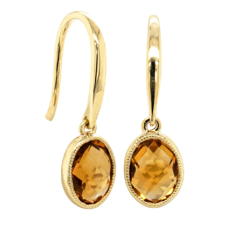 Best hoop earrings with cubic zirconia for a budget-friendly, dazzling look-Minimalist hoop earrings for simple style -9ct Yellow Gold Citrine Elderflower Earrings