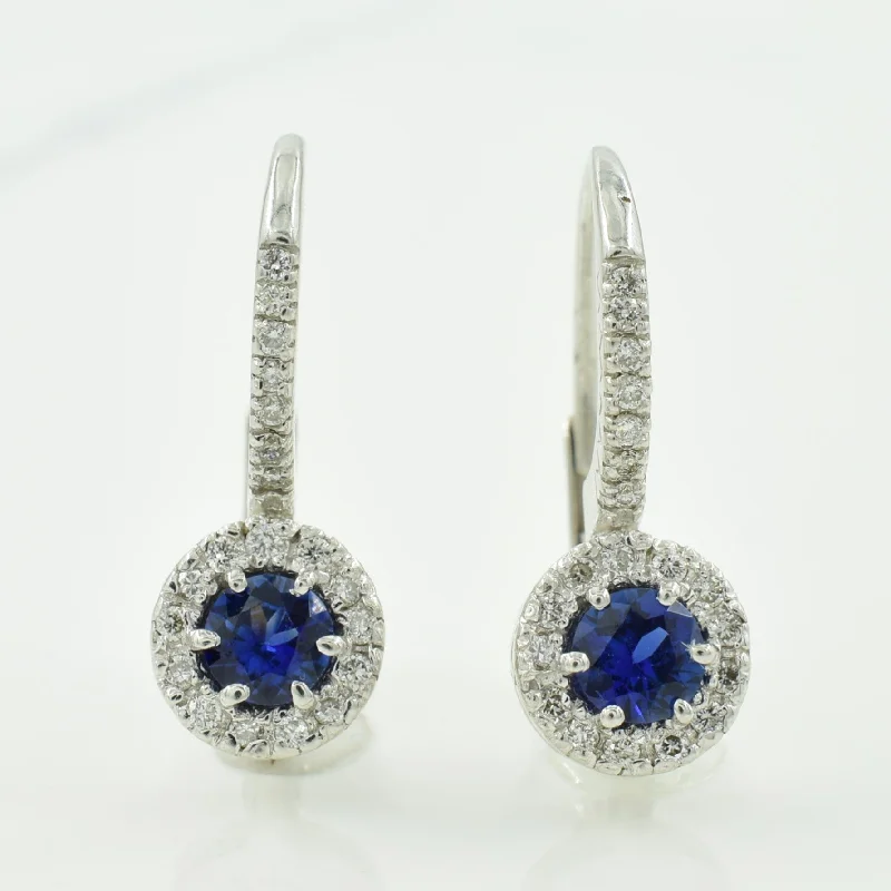 Best hoop earrings with gemstone accents for a colorful and elegant appearance-Double hoop earrings for a unique style -Blue Sapphire & Diamond Shepard's Hook Earrings | 0.44ctw, 0.20ctw |