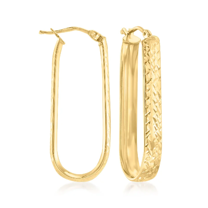 Medium hoop earrings for an everyday look with the perfect balance of style-Hoop earrings for a chic fashion statement -Canaria Italian 10kt Yellow Gold Oval Hoop Earrings