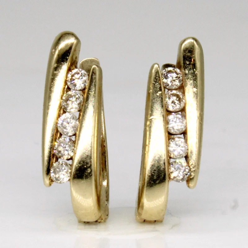 Best hoop earrings with smooth ceramic finishes for a polished, clean style-Classic gold hoop earrings for timeless appeal -Channel Set Diamond Huggie Earrings | 0.20ctw |