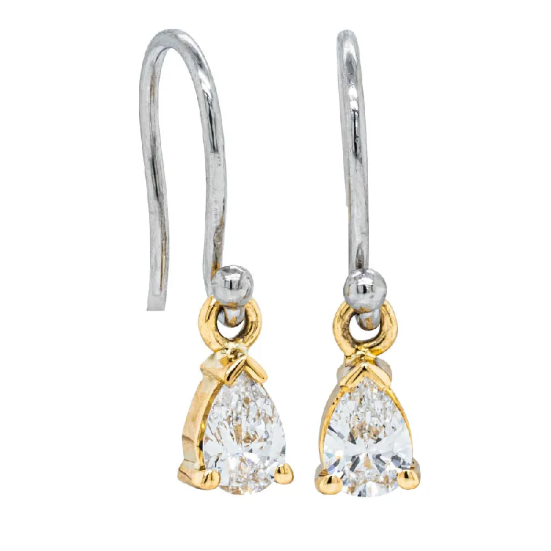 Best hoop earrings with baroque pearls for a luxurious and elegant vibe-Elegant hoop earrings with crystal accents -Deja Vu 18ct Yellow Gold & Platinum .60ct Diamond Earrings