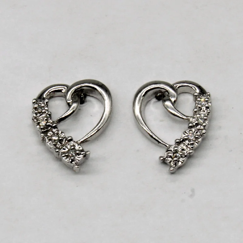 Hoop earrings with a chunky design for a bold and trendy statement-Large hoop earrings for evening wear -Diamond Heart Earrings | 0.03ctw |