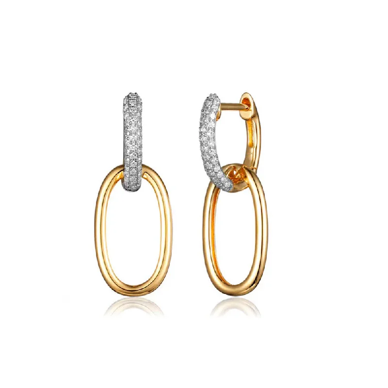 Hoop earrings with polished metal for a shiny and high-quality finish-Personalized hoop earrings with initials -Diamond Oval Link Huggie Earring