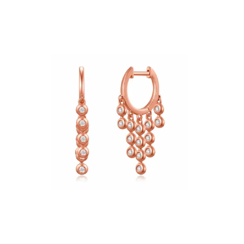 Hoop earrings with artistic filigree designs for an intricate, delicate finish-Hoop earrings for a fun casual style -Diamond Drop Huggy