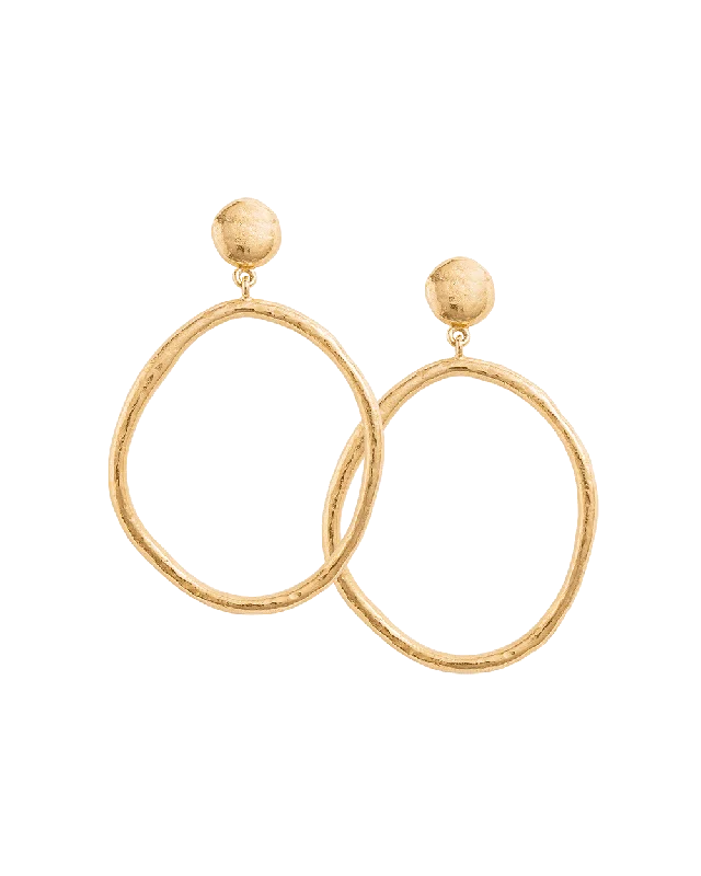 Small hoop earrings for a delicate and understated everyday wear-Silver hoop earrings for formal events -GOLDEN LIGHT EARRINGS (18K GOLD PLATED)