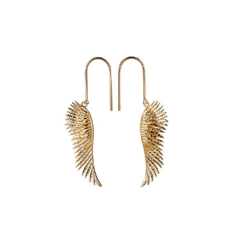 Medium hoop earrings for an everyday look with the perfect balance of style-Hoop earrings for a chic fashion statement -Karen Walker Mini Cupid's Wing Earrings - Gold Plated