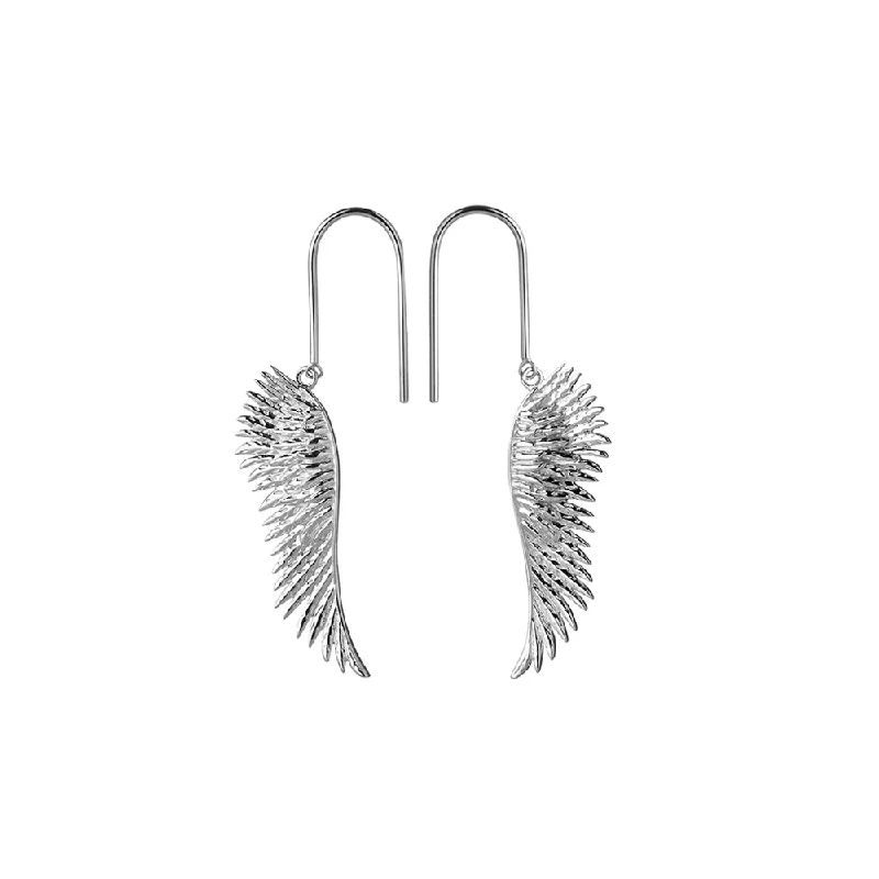 Hoop earrings with rhinestone embellishments for a glamorous and sparkling look-Stylish hoop earrings for an office look -Karen Walker Mini Cupid's Wing Earrings - Sterling Silver