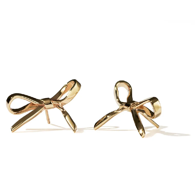 Best hoop earrings with cubic zirconia for a budget-friendly, dazzling look-Minimalist hoop earrings for simple style -Meadowlark Bow Earrings - Gold Plated