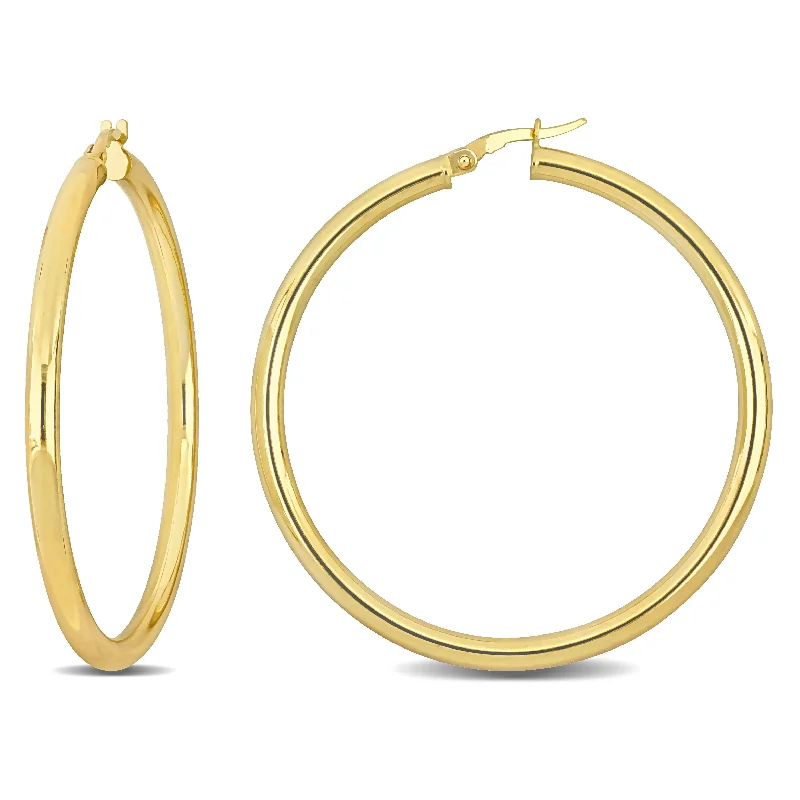 Hoop earrings with removable pendants for a versatile and customizable accessory-Hoop earrings for women with thick hair -Mimi & Max 47mm Hoop Earrings in 14k Yellow Gold