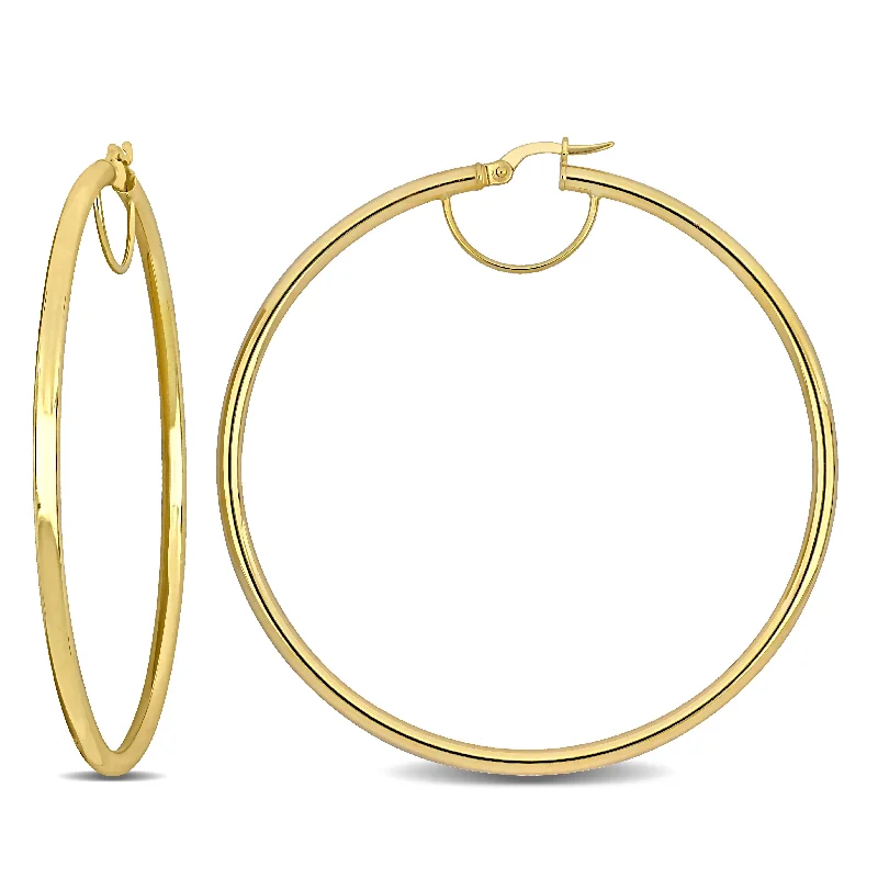 Best hoop earrings with marbled designs for a trendy and artistic effect-Hoop earrings with studs for added style -Mimi & Max 60mm Hoop Earrings in 14k Yellow Gold