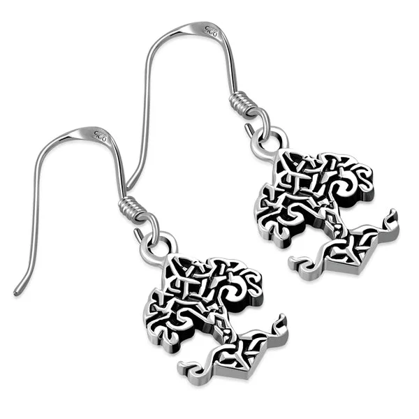 Best hoop earrings with sterling silver for an affordable and chic design-Hoop earrings with diamonds for elegance -Norse World Tree Earrings