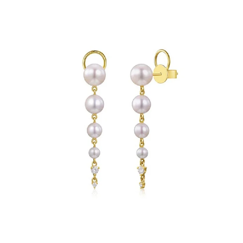 Best hoop earrings with smooth ceramic finishes for a polished, clean style-Classic gold hoop earrings for timeless appeal -Pearl Diamond Drop Earring