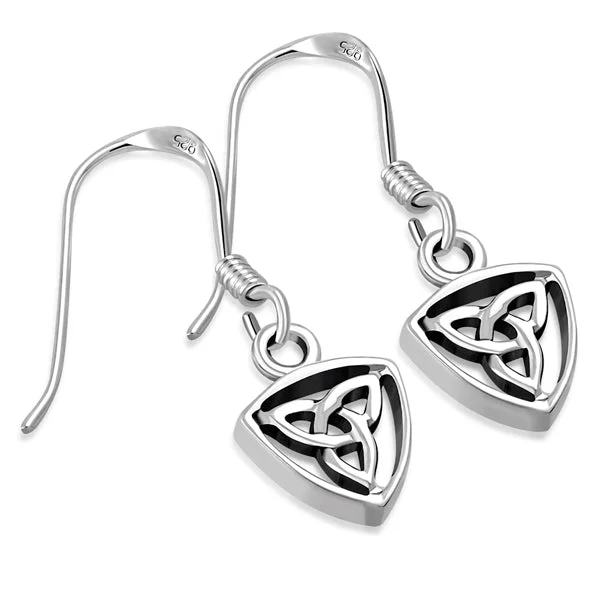 Stylish hoop earrings with diamond accents for an elegant and sparkling effect-Large silver hoop earrings for a bold look -Small Celtic Knot Earrings - Sterling Silver