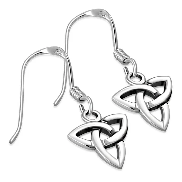 Best hoop earrings with geometric cuts for a sharp, modern appeal-Diamond hoop earrings for a luxurious finish -Small Triquetra Knot Earrings - Sterling Silver