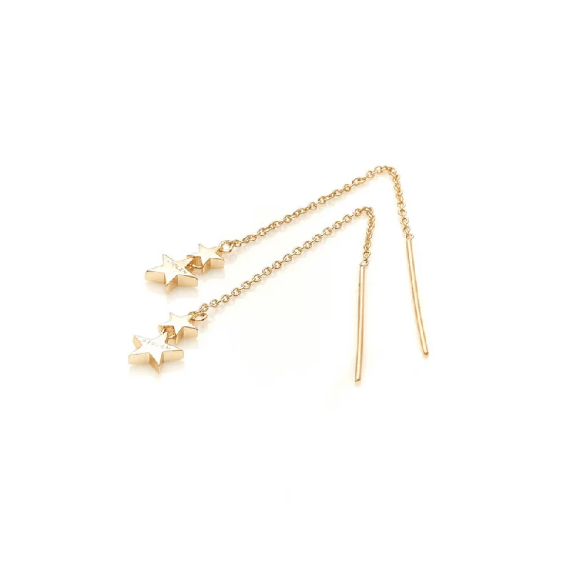 Best hoop earrings with snake chain details for a sleek and modern touch-Oval hoop earrings for a modern twist -Stolen Girlfriends Club Falling Stolen Star Thread Earrings - Gold Plated