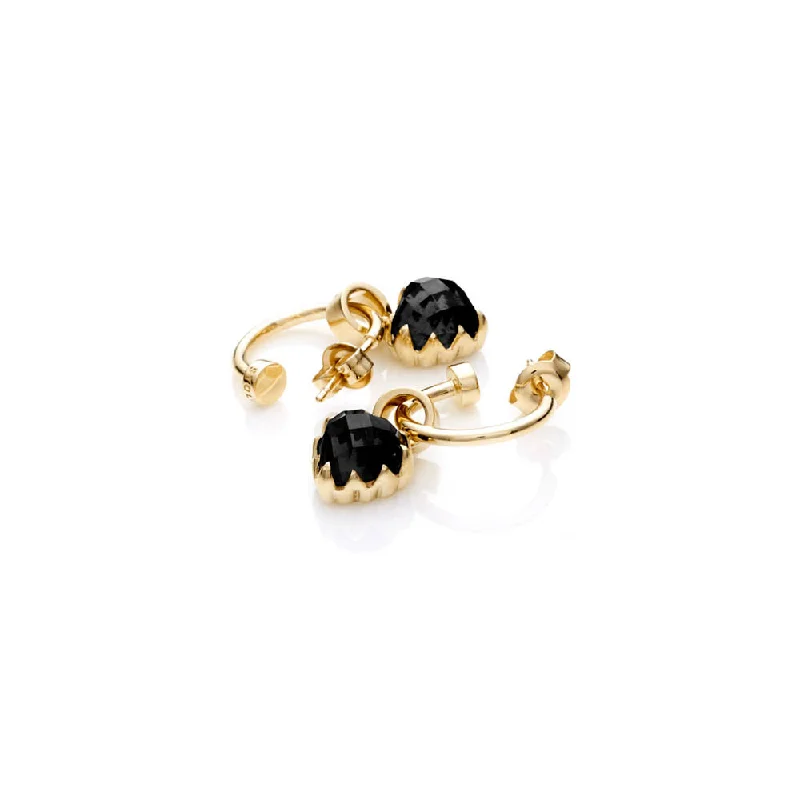 Best hoop earrings with geometric shapes for a modern and artistic appeal-Simple hoop earrings for a polished look -Stolen Girlfriends Club Love Anchor Earrings - Gold Plated & Onyx