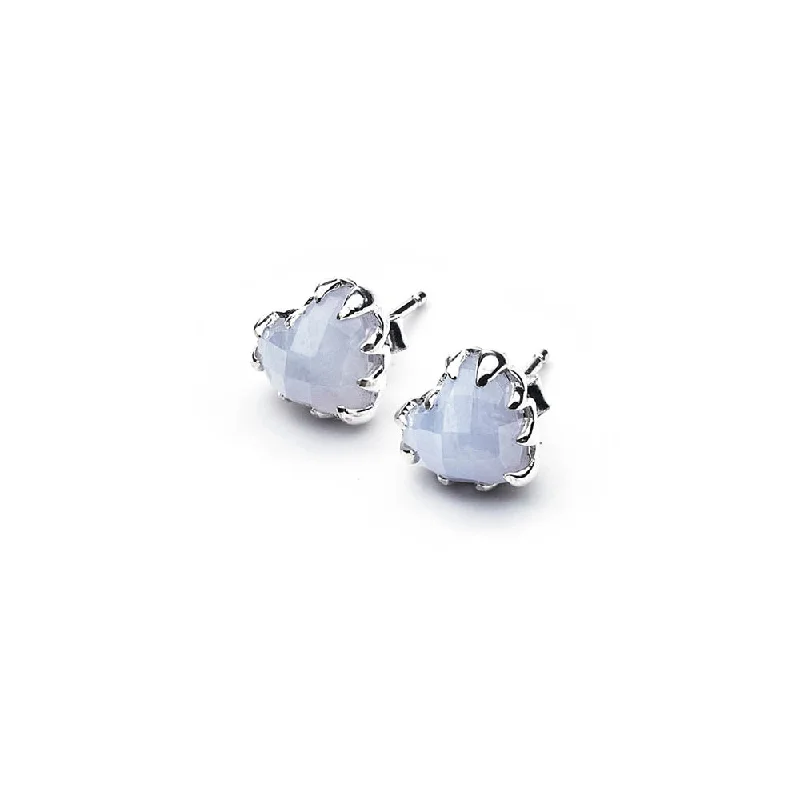 Best hoop earrings with lever-back closures for secure and easy wear-Lightweight hoop earrings for daily wear -Stolen Girlfriends Club Love Claw Earrings - Sterling Silver & Blue Lace Agate