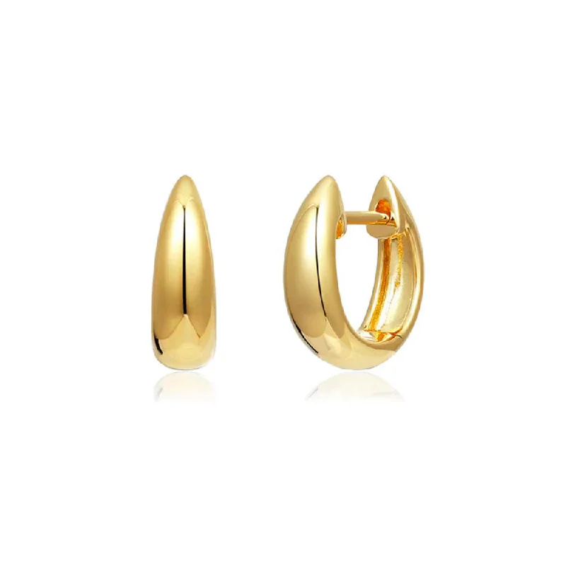 Best hoop earrings with twisted rope designs for a nautical-inspired style-Hoops earrings for a party or night out -Tapper Dome Gold Huggie Earring