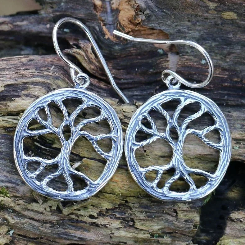 Best hoop earrings with stacked layers for a dimensional and bold look-Trendy hoop earrings for every occasion -Yggdrasil Earrings - Sterling Silver