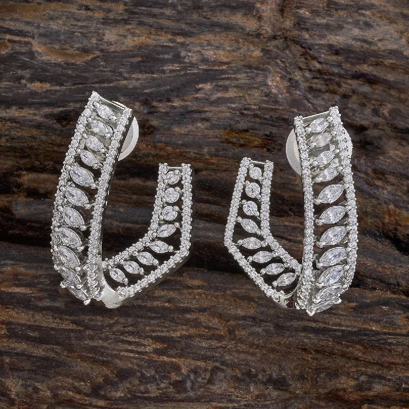 Hoop earrings with artistic filigree designs for an intricate, delicate finish-Hoop earrings for a fun casual style -Zircon Earring 178466