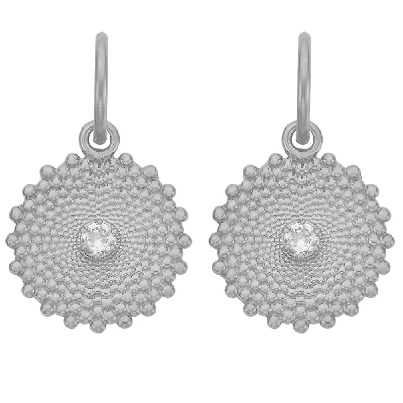 Stylish hoop earrings with diamond accents for an elegant and sparkling effect-Large silver hoop earrings for a bold look -Zoe & Morgan Helios Earrings - Sterling Silver & White Zircon