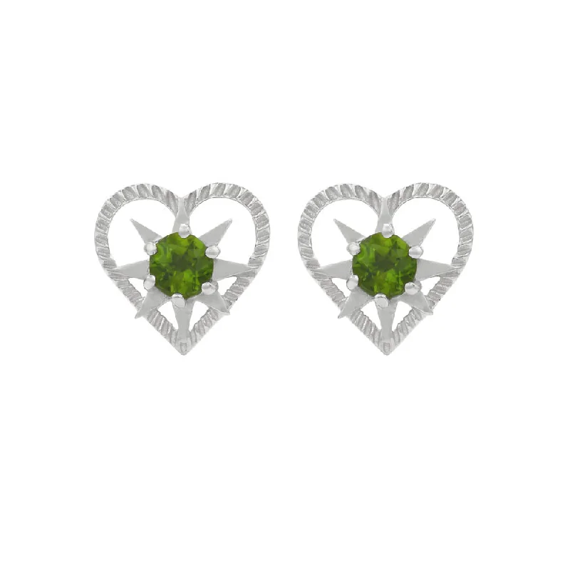 Best hoop earrings with smooth ceramic finishes for a polished, clean style-Classic gold hoop earrings for timeless appeal -Zoe & Morgan Kind Heart Earrings - Sterling Silver & Chrome Diopside