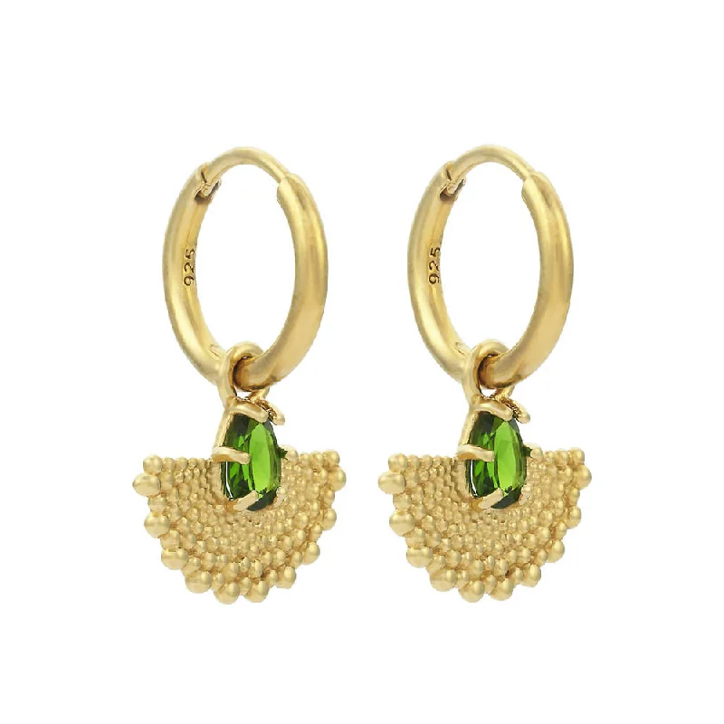 Best hoop earrings with geometric triangle shapes for a modern, chic design-Affordable hoop earrings for daily wear -Zoe & Morgan Petal Earrings - Gold Plated & Chrome Diopside