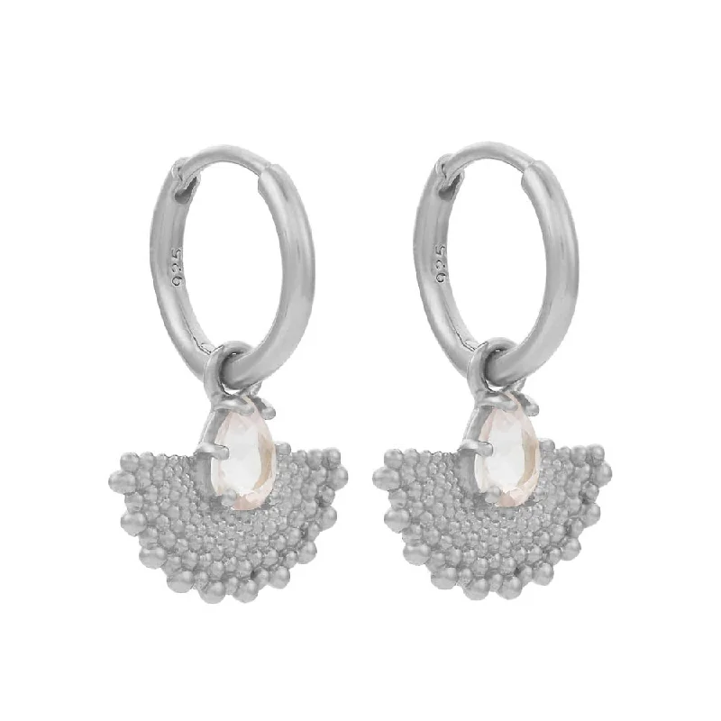 Hoop earrings with intricate designs for a unique and artistic appearance-Trendy hoop earrings for casual outfits -Zoe & Morgan Petal Earrings - Sterling Silver & Rose Quartz