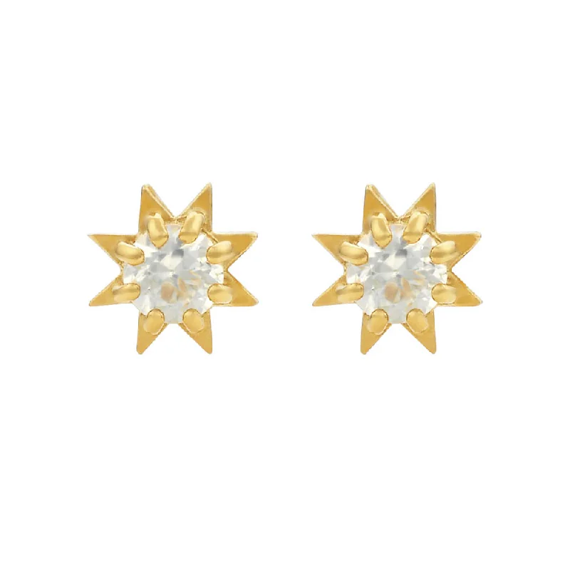 Hoop earrings with tortoiseshell designs for a chic and classic style-Hoop earrings with butterfly design for a cute vibe -Zoe & Morgan Stella Earrings - Gold Plated & White Zircon