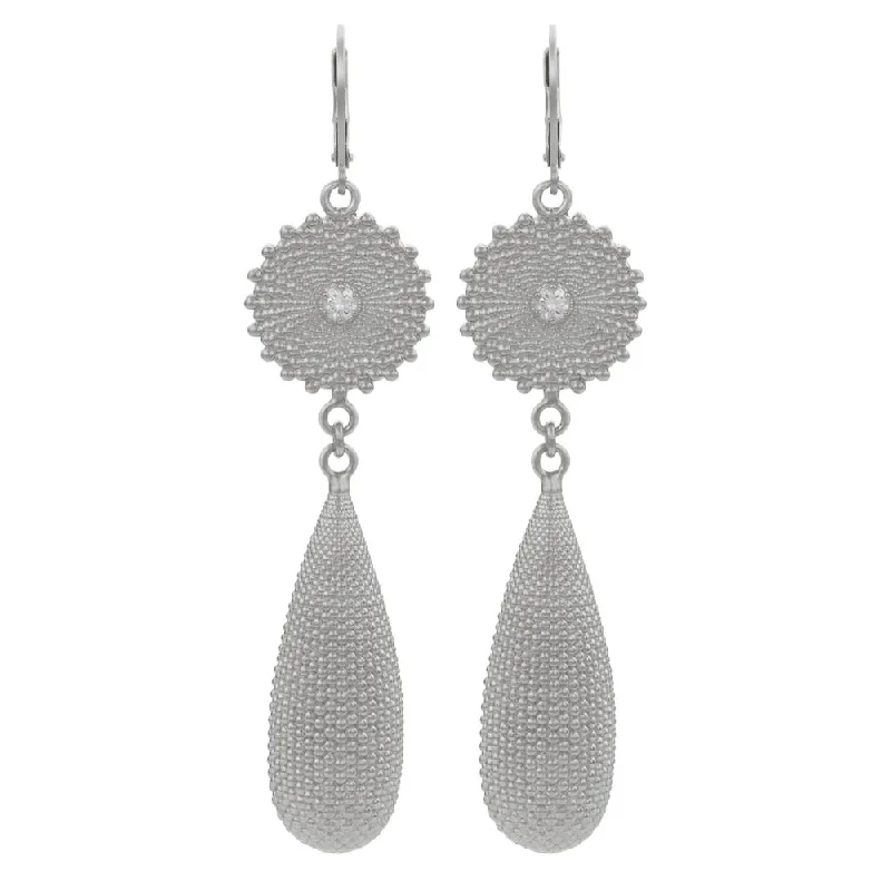 Hoops earrings for a party or night out -Zoe & Morgan Sunshine Earrings - Sterling Silver & White Zircon