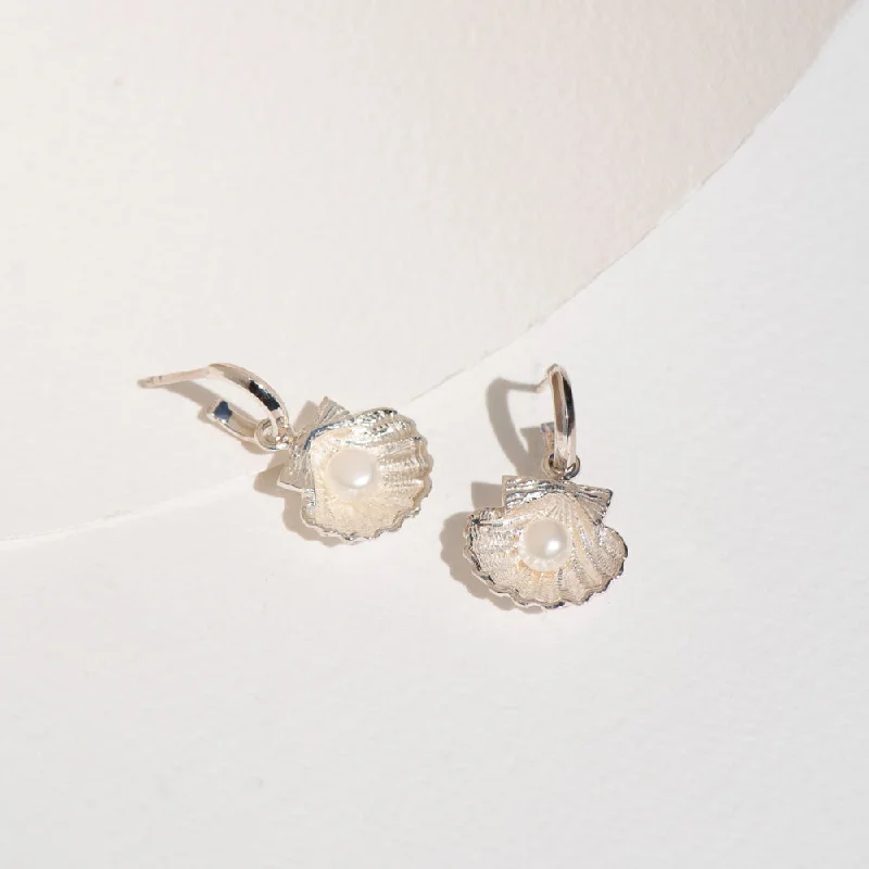 Hoop earrings with cut-out designs for a creative and lightweight effect-Hoop earrings with a polished finish for everyday wear -Zoe & Morgan x Walker & Hall Camino Pearl Earrings - Sterling Silver